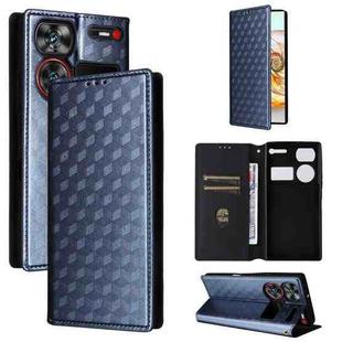 For ZTE nubia Z60 Ultra 5G Cubic Grid Texture Flip Leather Phone Case(Blue)