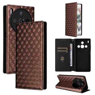 For ZTE nubia Z60S Pro Cubic Grid Texture Flip Leather Phone Case(Brown)