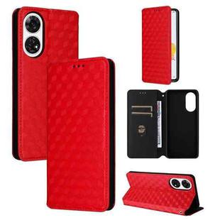 For ZTE Anshin Family / A303ZT Cubic Grid Texture Flip Leather Phone Case(Red)