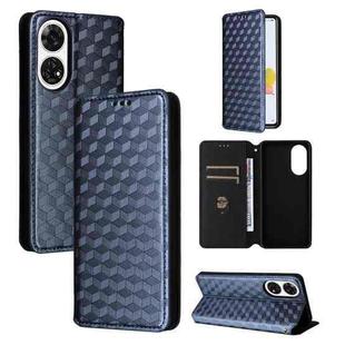 For ZTE Anshin Family / A303ZT Cubic Grid Texture Flip Leather Phone Case(Blue)