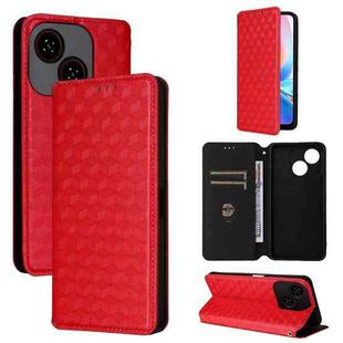 For ZTE Blade A35e Global / Z2466 Cubic Grid Texture Flip Leather Phone Case(Red)