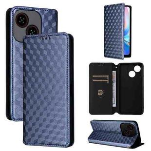 For ZTE Blade A35e Global / Z2466 Cubic Grid Texture Flip Leather Phone Case(Blue)