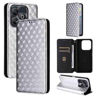 For ZTE Blade A75 4G Cubic Grid Texture Flip Leather Phone Case(Silver)