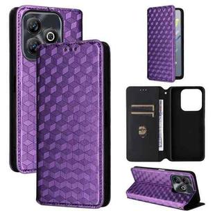 For ZTE Blade A75 4G Cubic Grid Texture Flip Leather Phone Case(Purple)
