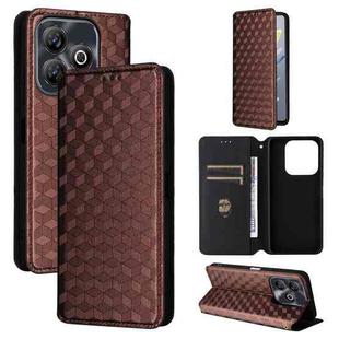 For ZTE Blade A75 4G Cubic Grid Texture Flip Leather Phone Case(Brown)