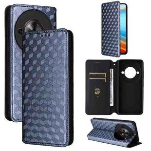 For ZTE Blade A75 5G / nubia Focus 5G Cubic Grid Texture Flip Leather Phone Case(Blue)