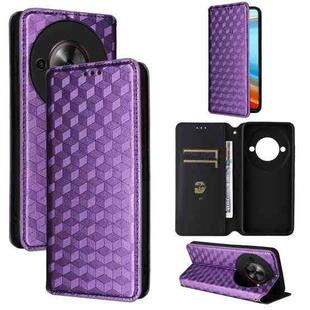 For ZTE Blade A75 5G / nubia Focus 5G Cubic Grid Texture Flip Leather Phone Case(Purple)