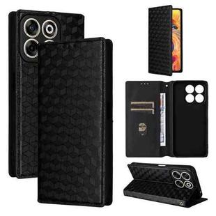 For ZTE Blade V70 4G / nubia V70 4G Cubic Grid Texture Flip Leather Phone Case(Black)