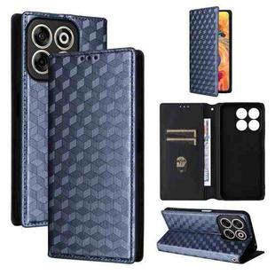For ZTE Blade V70 4G / nubia V70 4G Cubic Grid Texture Flip Leather Phone Case(Blue)