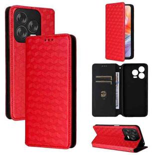 For ZTE Blade V70 Design 4G Cubic Grid Texture Flip Leather Phone Case(Red)