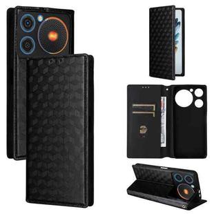 For ZTE nubia Music / Z2353 Cubic Grid Texture Flip Leather Phone Case(Black)