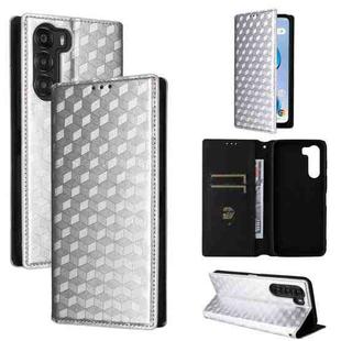 For ZTE Nubia S 5G / A403ZT Cubic Grid Texture Flip Leather Phone Case(Silver)