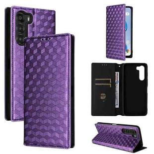 For ZTE Nubia S 5G / A403ZT Cubic Grid Texture Flip Leather Phone Case(Purple)