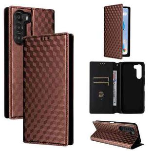 For ZTE Nubia S 5G / A403ZT Cubic Grid Texture Flip Leather Phone Case(Brown)