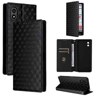 For ZTE Kantan Sumaho 4 / A402ZT Cubic Grid Texture Flip Leather Phone Case(Black)