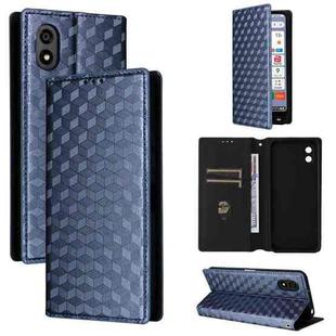 For ZTE Kantan Sumaho 4 / A402ZT Cubic Grid Texture Flip Leather Phone Case(Blue)
