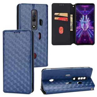 For ZTE nubia RedMagic 7 Cubic Grid Texture Flip Leather Phone Case(Blue)