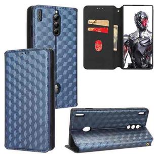 For ZTE nubia RedMagic 8 Pro 5G / 8 Pro+ Cubic Grid Texture Flip Leather Phone Case(Blue)
