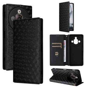 For ZTE nubia Focus Pro 5G Cubic Grid Texture Flip Leather Phone Case(Black)