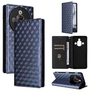 For ZTE nubia Focus Pro 5G Cubic Grid Texture Flip Leather Phone Case(Blue)