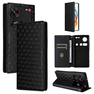 For ZTE nubia Z70 Ultra Cubic Grid Texture Flip Leather Phone Case(Black)