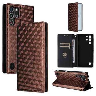 For ZTE nubia RedMagic 10 Pro / 10 Pro+ Cubic Grid Texture Flip Leather Phone Case(Brown)