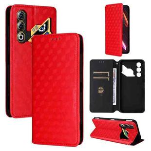 For ZTE nubia Neo 3 GT 5G Cubic Grid Texture Flip Leather Phone Case(Red)