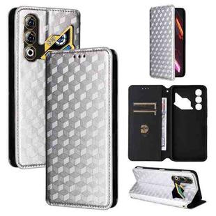 For ZTE nubia Neo 3 GT 5G Cubic Grid Texture Flip Leather Phone Case(Silver)