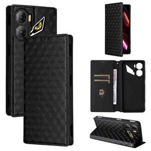 For ZTE nubia Neo 3 5G Cubic Grid Texture Flip Leather Phone Case(Black)