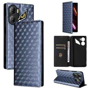 For ZTE nubia Neo 3 5G Cubic Grid Texture Flip Leather Phone Case(Blue)