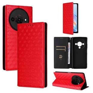 For ZTE Blade A76 5G Cubic Grid Texture Flip Leather Phone Case(Red)