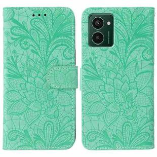 For HMD Pulse Pro Lace Flower Embossing Flip Leather Phone Case(Green)