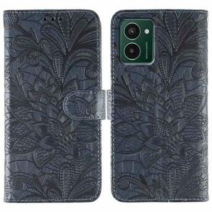 For HMD Pulse Pro Lace Flower Embossing Flip Leather Phone Case(Dark Blue)