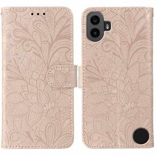 For Nothing CMF Phone 1 Lace Flower Embossing Flip Leather Phone Case(Rose Gold)