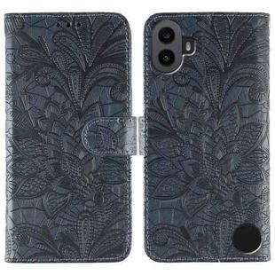 For Nothing CMF Phone 1 Lace Flower Embossing Flip Leather Phone Case(Dark Blue)
