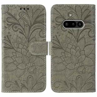 For Nothing Phone 3a Lace Flower Embossing Flip Leather Phone Case(Grey)