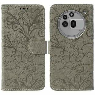 For Nothing Phone 3a Pro Lace Flower Embossing Flip Leather Phone Case(Grey)