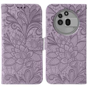 For Nothing Phone 3a Pro Lace Flower Embossing Flip Leather Phone Case(Purple)