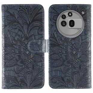 For Nothing Phone 3a Pro Lace Flower Embossing Flip Leather Phone Case(Dark Blue)