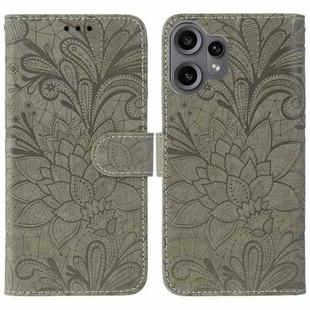 For Nothing CMF Phone 2 Pro Lace Flower Embossing Flip Leather Phone Case(Grey)