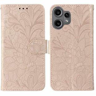 For Nothing CMF Phone 2 Pro Lace Flower Embossing Flip Leather Phone Case(Rose Gold)
