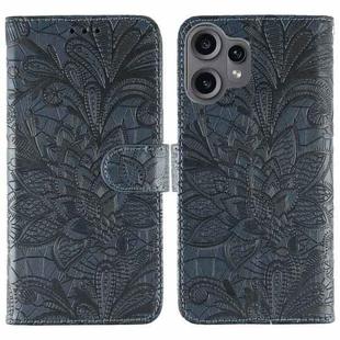 For Nothing CMF Phone 2 Pro Lace Flower Embossing Flip Leather Phone Case(Dark Blue)