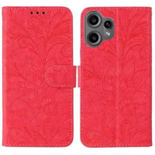 For Nothing CMF Phone 2 Pro Lace Flower Embossing Flip Leather Phone Case(Red)