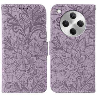 For OPPO Find X8 Lace Flower Embossing Flip Leather Phone Case(Purple)