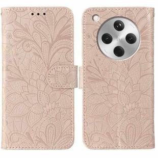 For OPPO Find X8 Lace Flower Embossing Flip Leather Phone Case(Rose Gold)