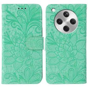 For OPPO Find X8 Lace Flower Embossing Flip Leather Phone Case(Green)