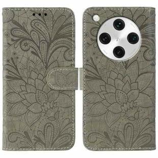 For OPPO Find X8 Pro Lace Flower Embossing Flip Leather Phone Case(Grey)