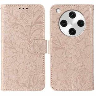 For OPPO Find X8 Pro Lace Flower Embossing Flip Leather Phone Case(Rose Gold)
