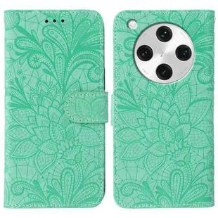 For OPPO Find X8 Pro Lace Flower Embossing Flip Leather Phone Case(Green)