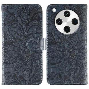 For OPPO Find X8 Pro Lace Flower Embossing Flip Leather Phone Case(Dark Blue)